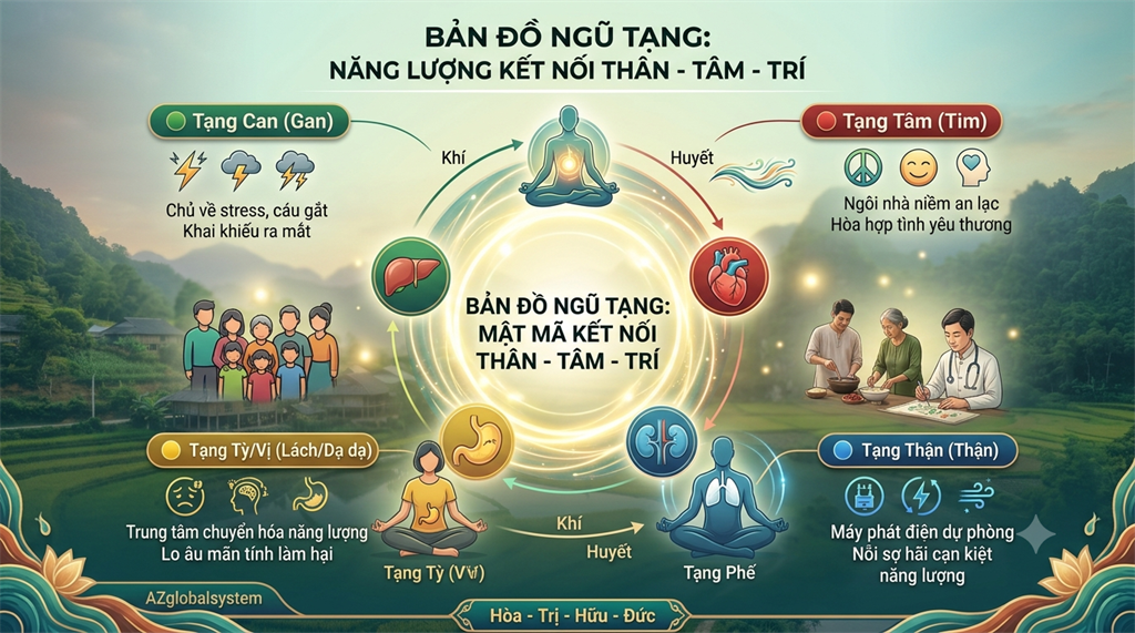 BẢN ĐỒ NGŨ TẠNG: MẬT MÃ KẾT NỐI THÂN - TÂM - TRÍ VÀ QUYÊN NĂNG CHỮA LÀNH TỰ THÂN ĐỈNH CAO